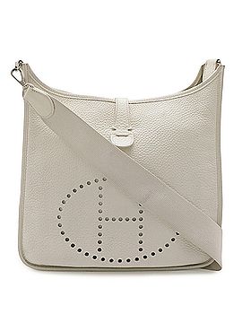 Hermès HERMES Evelyne I GM Shoulder Bag, Taurillon Clemence Leather, White, ?I Stamp (view 2)