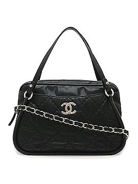 Chanel CHANEL Wild Stitch Handbag Chain Shoulder Bag Sparkle Leather Glitter Black (view 1)