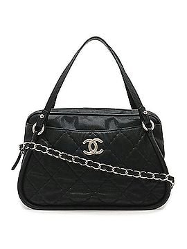 Chanel CHANEL Wild Stitch Handbag Chain Shoulder Bag Sparkle Leather Glitter Black (view 2)