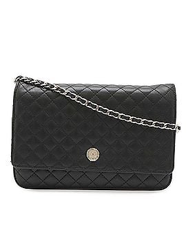 Chanel CHANEL Micro Matelassé Wallet Chain Shoulder Bag Pouch Leather Black (view 1)