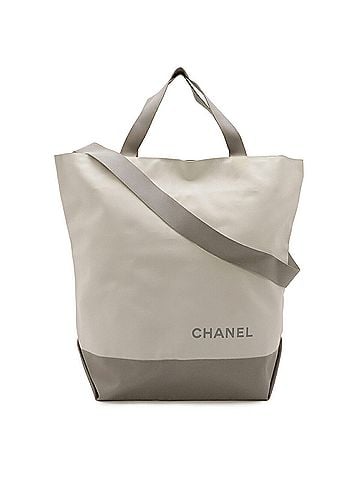 Chanel CHANEL Sport Line Tote Bag Shoulder Nylon Bicolor Ivory Light Gray (view 1)