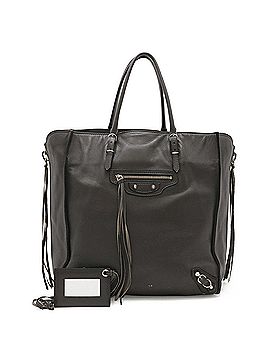 Balenciaga BALENCIAGA Paper A5 Zip-Around Tote Bag Handbag Leather Gray 357330 (view 1)