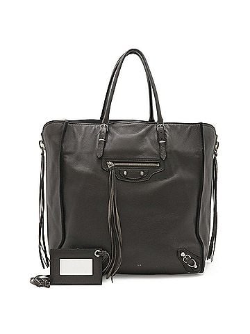 Balenciaga BALENCIAGA Paper A5 Zip-Around Tote Bag Handbag Leather Gray 357330 (view 2)