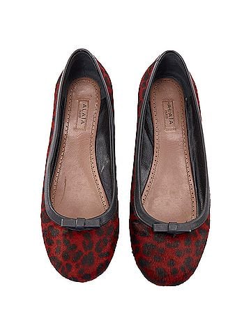 Alaïa Alaia calf hair leopard print leather ballet flats (view 1)