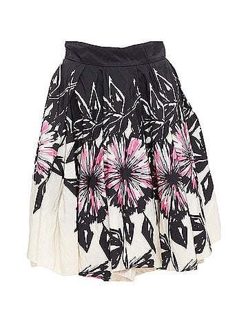 Gucci GUCCI 2007 100% silk black cream abstract floral flared bubble skirt IT40 M (view 1)