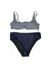 J.Crew Graphic Checkered-gingham Multi Color Blue White Two Piece Swimsuit Size 3X - photo 1
