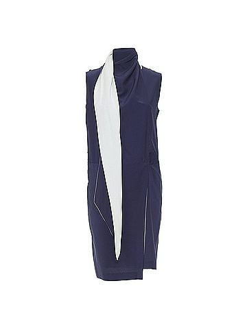 Céline OLD CELINE 2010 Phoebe Philo navy ivory double layer silk scarf dress FR38 M (view 1)