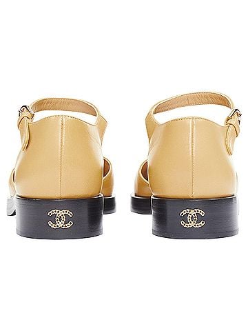 Chanel Chanel lambskin interlocking CC d'orsay flats (view 2)