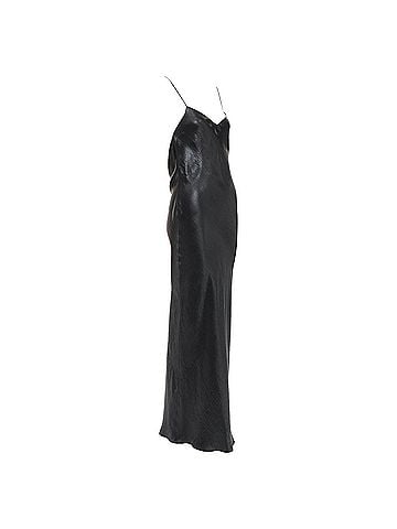 Saint Laurent SAINT LAURENT 2023 Runway black iridescent satin cowl open back gown FR40 L (view 1)
