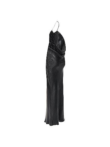 Saint Laurent SAINT LAURENT 2023 Runway black iridescent satin cowl open back gown FR40 L (view 2)