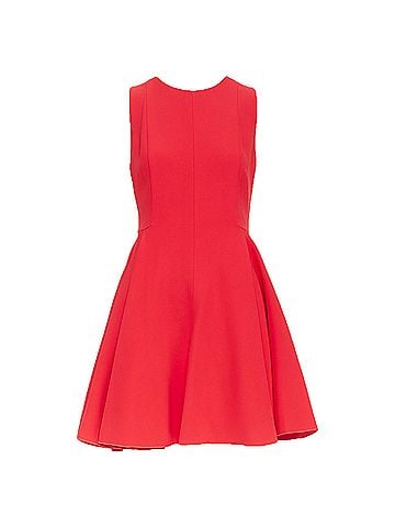 Giambattista Valli GIAMBATTISTA VALLI red viscose silk sheer tulle lined fit flare dress IT42 M (view 1)