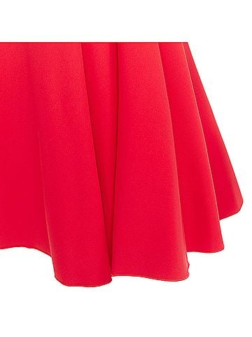 Giambattista Valli GIAMBATTISTA VALLI red viscose silk sheer tulle lined fit flare dress IT42 M (view 2)