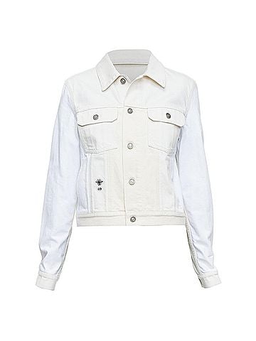 Christian Dior CHRISTIAN DIOR white denim CD bee logo trucker cropped jacket FR40 L (view 1)