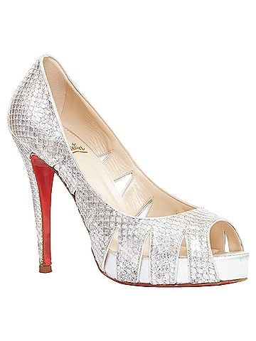 Christian Louboutin Christian Louboutin Fontanete silver scaled leather cut out platforms EU37.5 (view 1)