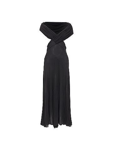 Saint Laurent Saint Laurent cut out gathered off shoulder open back dress (view 1)