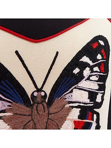 Gucci GUCCI 2016 cream black cotton Butterfly Embroidered studded sweatshirt XS (view 2)