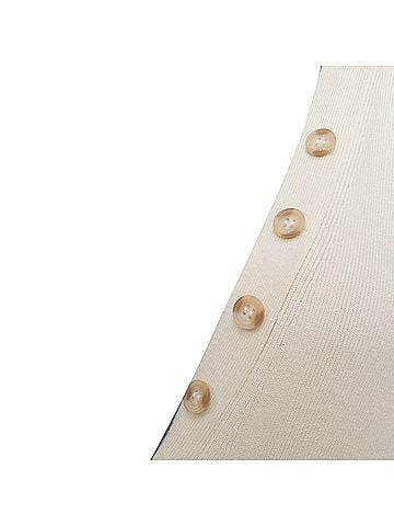 Jacquemus JACQUEMUS Le Body Yauco ivory viscose blend ribbed knit polo bodysuit top FR36 S (view 2)