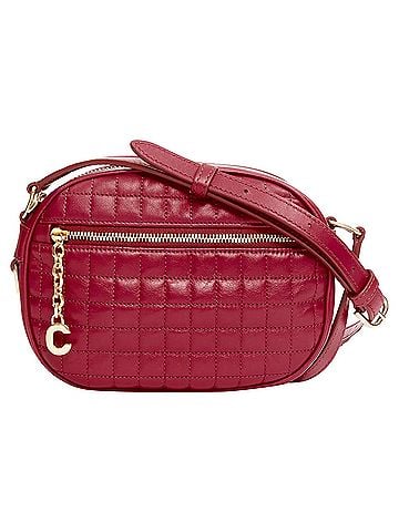 Céline Celine Hedi Slimane C Charm red quilted small crossbody camera bag (view 1)