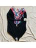Op Stripes Black Red Blue One Piece Swimsuit Size XL - photo 4