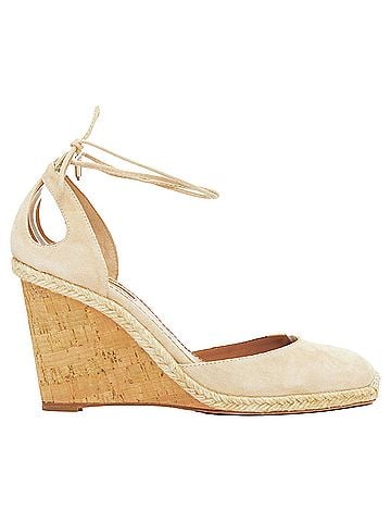 Aquazzura Aquazzura Karlie nude suede jute cork wedge pumps EU39 (view 1)