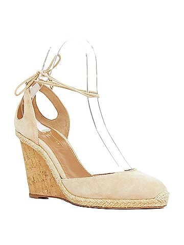 Aquazzura Aquazzura Karlie nude suede jute cork wedge pumps EU39 (view 2)