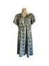 Downeast 100% Polyester Floral Blue Purple Green Cocktail Dress Size L - photo 1