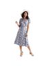 Downeast 100% Polyester Floral Blue Purple Green Cocktail Dress Size L - photo 6