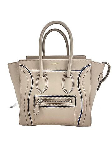 Céline Celine Luggage Micro Shopper Handbag Beige (view 1)