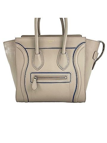 Céline Celine Luggage Micro Shopper Handbag Beige (view 2)