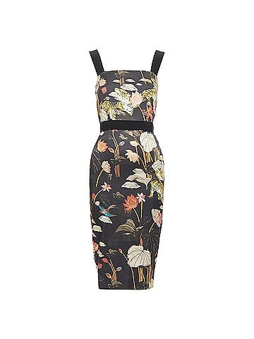 ETRO ETRO 2020 black brown water lily tiger print sheath dress IT38 XS (view 1)