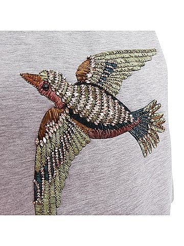 Gucci GUCCI 2015 grey neoprene crystal embroidered Swallow sweatshirt S (view 2)