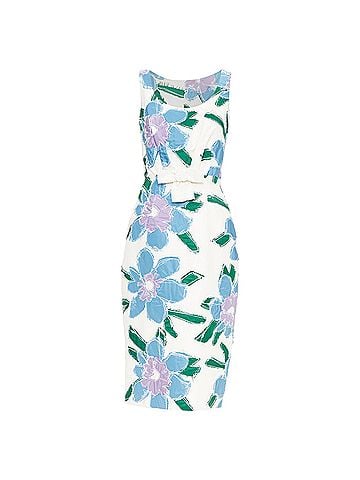 Prada Prada overstitch patchwork floral bow dress (view 1)