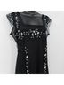 Cache 100% Polyester Floral Black Casual Dress Size L - photo 4