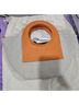 Hereu Orange Gray Leather Shoulder Bag One size - photo 4