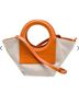 Hereu Orange Gray Leather Shoulder Bag One size - photo 6