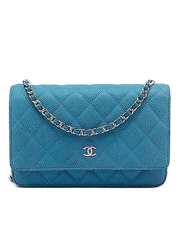 Chanel CC Quilted Caviar Wallet on Chain (view 1)