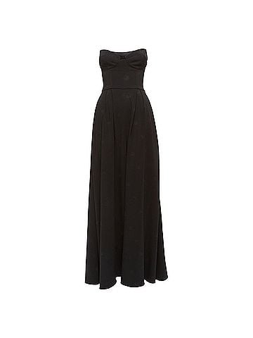 Brandon Maxwell Brandon Maxwell Dotted Print Silk Trimmed Corset Jumpsuit (view 1)