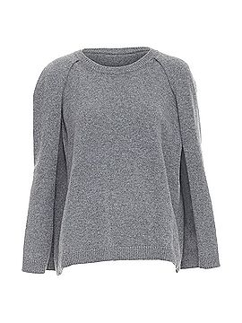 Mario Valentino Valentino cashmere grey cape back pullover sweater (view 1)