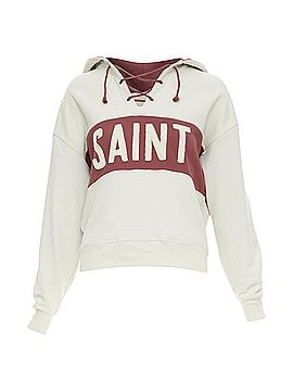 Saint Laurent Saint Laurent 2022 Logo Crop Hoodie (view 1)