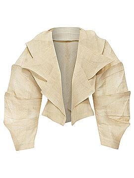Issey Miyake ISSEY MIYAKE 1991 Vintage Runway Dinosaur architectural pleated linen jacket XL (view 1)