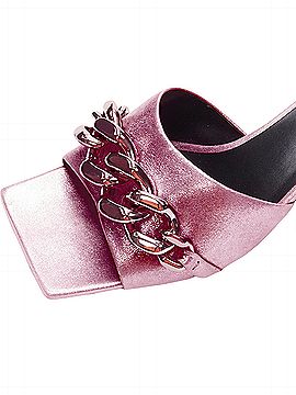 Versace Versace chunky chain metallic kitten comma heel sandals (view 2)