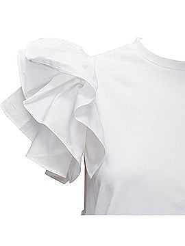 Alexander McQueen Alexander McQueen cotton ruffle sleeve crew neck t-shirt (view 2)