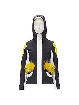 Fendi Fendi Monster Bug Eye fur trim ski jacket (view 1)