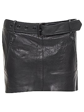 Acne Acne Studios Mimi tumbled lamb leather biker asymmetric skirt (view 1)