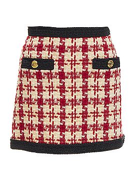 Gucci Gucci checke tweed tone GG button mini skirt (view 1)