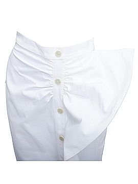 Max Mara Max Mara sfilata cotton asymmetric ruffles button skirt (view 2)