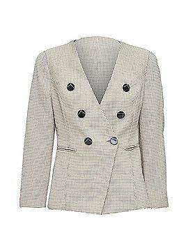 EA7 Emporio Armani Emporio Armani grid overstitch quilted double breasted blazer (view 1)