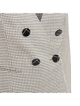 EA7 Emporio Armani Emporio Armani grid overstitch quilted double breasted blazer (view 2)