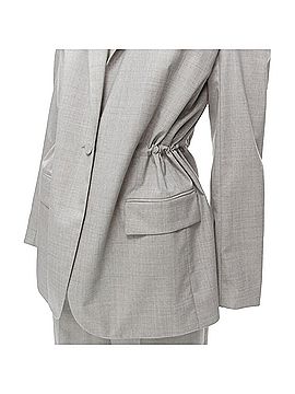 Theory Theory Drape wool drawstring cinched waist blazer wide leg pants set (view 2)