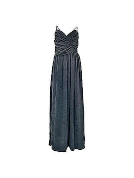 Zimmermann Zimmermann V-Neck Gathered Maxi Dress in Grey Viscose (view 1)